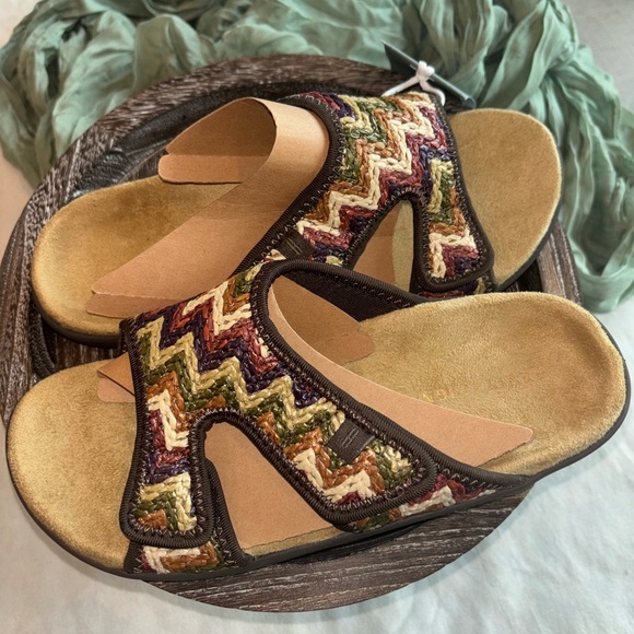 Revitalign Comfort Sandals • Multicolor Woven Slide Sandals • Orthotic Footbed - Picture 3 of 3